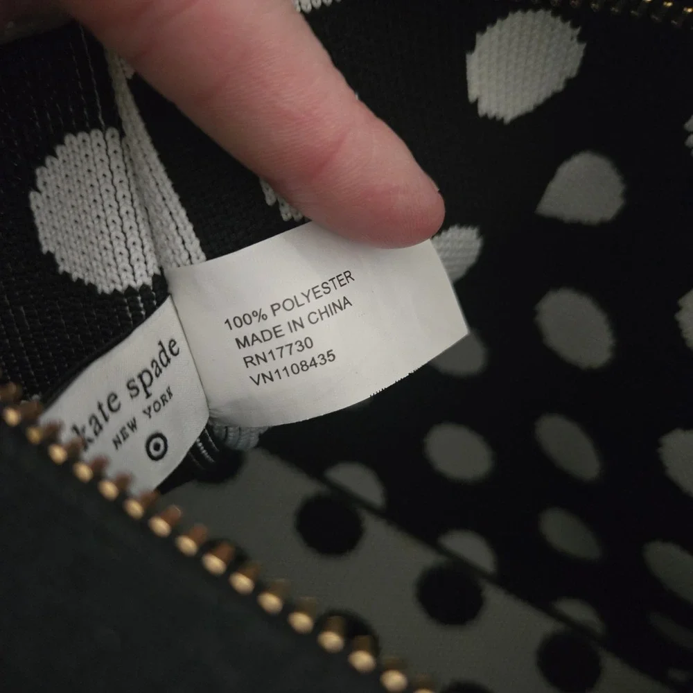Kate Spade New York Target Polka Dot Knit Mini Tote Bag Black White Crossbody